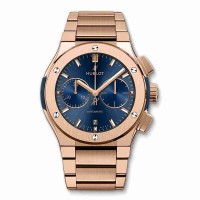 Replica Hublot Classic Fusion Blue Chronograph King Gold Bracelet 45mm 520.OX.7180.OX