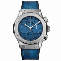 Replica Hublot Classic Fusion Chronograph Berluti Scritto Ocean Blue 45mm 521.NX.050B.VR.BER18