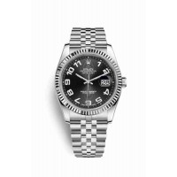 Replica Rolex Datejust 36 White Rolesor Oystersteel 18 ct white gold 116234 Black Dial Watch m116234-0107