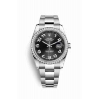 Replica Rolex Datejust 36 White Rolesor Oystersteel 18 ct white gold 116244 Black Dial Watch m116244-0042