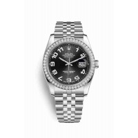 Replica Rolex Datejust 36 White Rolesor Oystersteel 18 ct white gold 116244 Black Dial Watch m116244-0066