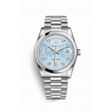 Replica Rolex Day-Date 36 Platinum 118206 Ice blue Jubilee design set diamonds Dial Watch m118206-0017