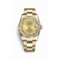Replica Rolex Day-Date 36 18 ct yellow gold 118238 Champagne-colour set diamonds Dial Watch m118238-0181