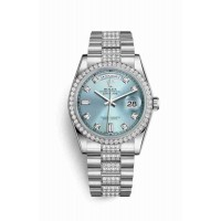 Replica Rolex Day-Date 36 Platinum 118346 Ice blue set diamonds Dial Watch m118346-0010