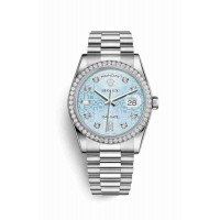 Replica Rolex Day-Date 36 Platinum 118346 Ice blue Jubilee design set diamonds Dial Watch m118346-0027