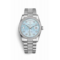 Replica Rolex Day-Date 36 Platinum 118346 Ice blue Jubilee design set diamonds Dial Watch m118346-0032