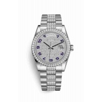 Replica Rolex Day-Date 36 Platinum 118346 Diamond-paved Dial Watch m118346-0059