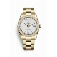 Replica Rolex Day-Date 36 18 ct yellow gold 118348 White Dial Watch m118348-0098