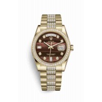 Replica Rolex Day-Date 36 18 ct yellow gold 118348 Bull's eye set diamonds Dial Watch m118348-0155