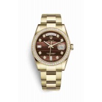 Replica Rolex Day-Date 36 18 ct yellow gold 118348 Bull's eye set diamonds Dial Watch m118348-0162