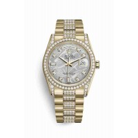 Replica Rolex Day-Date 36 18 ct yellow gold lugs set diamonds 118388 Meteorite set diamonds Dial Watch m118388-0058