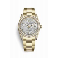 Replica Rolex Day-Date 36 18 ct yellow gold lugs set diamonds 118388 Meteorite set diamonds Dial Watch m118388-0127