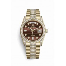 Replica Rolex Day-Date 36 18 ct yellow gold lugs set diamonds 118388 Bull's eye set diamonds Dial Watch m118388-0128