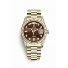 Replica Rolex Day-Date 36 18 ct yellow gold lugs set diamonds 118388 Bull's eye set diamonds Dial Watch m118388-0129