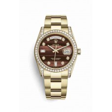 Replica Rolex Day-Date 36 18 ct yellow gold lugs set diamonds 118388 Bull's eye set diamonds Dial Watch m118388-0135