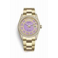 Replica Rolex Day-Date 36 18 ct yellow gold lugs set diamonds 118388 Carousel of lavender jade Dial Watch m118388-0158