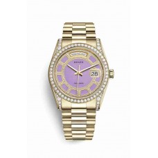 Replica Rolex Day-Date 36 18 ct yellow gold lugs set diamonds 118388 Carousel of lavender jade Dial Watch m118388-0161