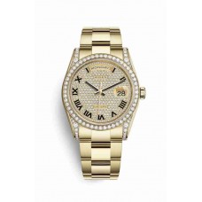 Replica Rolex Day-Date 36 18 ct yellow gold lugs set diamonds 118388 Diamond-paved Dial Watch m118388-0192