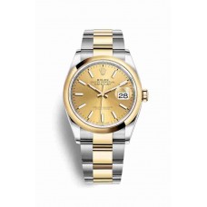 Replica Rolex Datejust 36 Yellow Rolesor Oystersteel 18 ct yellow gold 126203 Champagne-colour Dial Watch m126203-0016