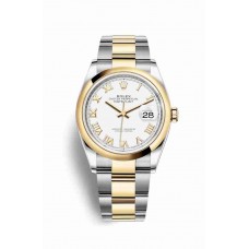 Replica Rolex Datejust 36 Yellow Rolesor Oystersteel 18 ct yellow gold 126203 White Dial Watch m126203-0030