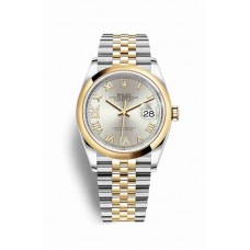 Replica Rolex Datejust 36 Yellow Rolesor Oystersteel 18 ct yellow gold 126203 Silver set diamonds Dial Watch m126203-0031