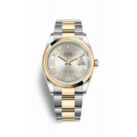 Replica Rolex Datejust 36 Yellow Rolesor Oystersteel 18 ct yellow gold 126203 Silver set diamonds Dial Watch m126203-0032