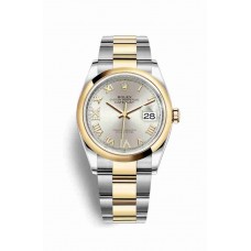 Replica Rolex Datejust 36 Yellow Rolesor Oystersteel 18 ct yellow gold 126203 Silver set diamonds Dial Watch m126203-0032