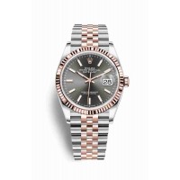 Replica Rolex Datejust 36 Everose Rolesor Oystersteel 18 ct Everose gold 126231 Dark rhodium Dial Watch m126231-0013