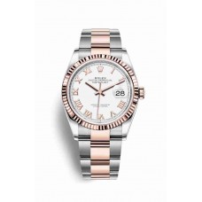 Replica Rolex Datejust 36 Everose Rolesor Oystersteel 18 ct Everose gold 126231 White Dial Watch m126231-0016