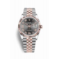 Replica Rolex Datejust 36 Everose Rolesor Oystersteel 18 ct Everose gold 126231 Dark rhodium set diamonds Dial Watch m126231-0023