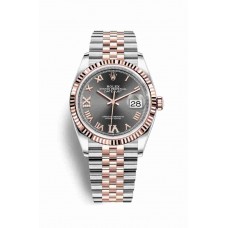 Replica Rolex Datejust 36 Everose Rolesor Oystersteel 18 ct Everose gold 126231 Dark rhodium set diamonds Dial Watch m126231-0023