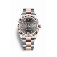 Replica Rolex Datejust 36 Everose Rolesor Oystersteel 18 ct Everose gold 126231 Dark rhodium set diamonds Dial Watch m126231-0024