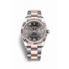 Replica Rolex Datejust 36 Everose Rolesor Oystersteel 18 ct Everose gold 126231 Dark rhodium set diamonds Dial Watch m126231-0024