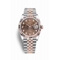 Replica Rolex Datejust 36 Everose Rolesor Oystersteel 18 ct Everose gold 126231 Chocolate Jubilee design set diamonds Dial Watch m126231-0025