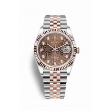 Replica Rolex Datejust 36 Everose Rolesor Oystersteel 18 ct Everose gold 126231 Chocolate Jubilee design set diamonds Dial Watch m126231-0025