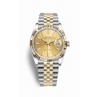 Replica Rolex Datejust 36 Yellow Rolesor Oystersteel 18 ct yellow gold 126233 Champagne-colour Dial Watch m126233-0015