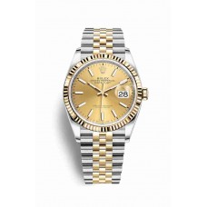 Replica Rolex Datejust 36 Yellow Rolesor Oystersteel 18 ct yellow gold 126233 Champagne-colour Dial Watch m126233-0015