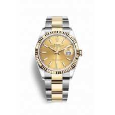 Replica Rolex Datejust 36 Yellow Rolesor Oystersteel 18 ct yellow gold 126233 Champagne-colour Dial Watch m126233-0016