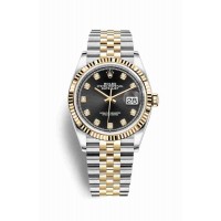 Replica Rolex Datejust 36 Yellow Rolesor Oystersteel 18 ct yellow gold 126233 Black set diamonds Dial Watch m126233-0021