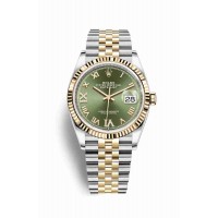 Replica Rolex Datejust 36 Yellow Rolesor Oystersteel 18 ct yellow gold 126233 Olive green set diamonds Dial Watch m126233-0025