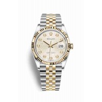 Replica Rolex Datejust 36 Yellow Rolesor Oystersteel 18 ct yellow gold 126233 Silver Jubilee design set diamonds Dial Watch m126233-0027