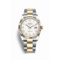 Replica Rolex Datejust 36 Yellow Rolesor Oystersteel 18 ct yellow gold 126233 White Dial Watch m126233-0030