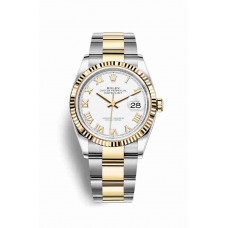 Replica Rolex Datejust 36 Yellow Rolesor Oystersteel 18 ct yellow gold 126233 White Dial Watch m126233-0030