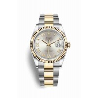 Replica Rolex Datejust 36 Yellow Rolesor Oystersteel 18 ct yellow gold 126233 Silver set diamonds Dial Watch m126233-0032