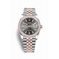 Replica Rolex Datejust 36 Everose Rolesor Oystersteel 18 ct Everose gold 126281RBR Dark rhodium Dial Watch m126281rbr-0001