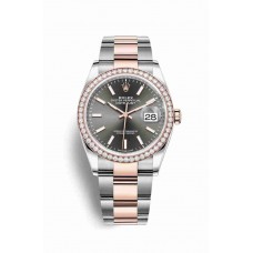 Replica Rolex Datejust 36 Everose Rolesor Oystersteel 18 ct Everose gold 126281RBR Dark rhodium Dial Watch m126281rbr-0002