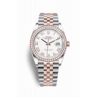 Replica Rolex Datejust 36 Everose Rolesor Oystersteel 18 ct Everose gold 126281RBR White Dial Watch m126281rbr-0003