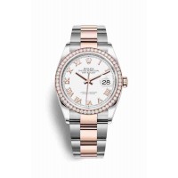 Replica Rolex Datejust 36 Everose Rolesor Oystersteel 18 ct Everose gold 126281RBR White Dial Watch m126281rbr-0004