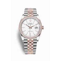 Replica Rolex Datejust 36 Everose Rolesor Oystersteel 18 ct Everose gold 126281RBR White Dial Watch m126281rbr-0005