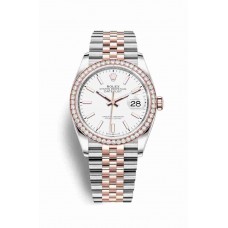 Replica Rolex Datejust 36 Everose Rolesor Oystersteel 18 ct Everose gold 126281RBR White Dial Watch m126281rbr-0005